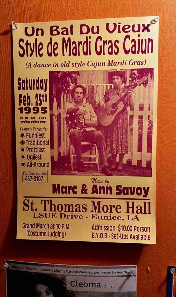 1995 Cajun Mardi Gras dance flyer.