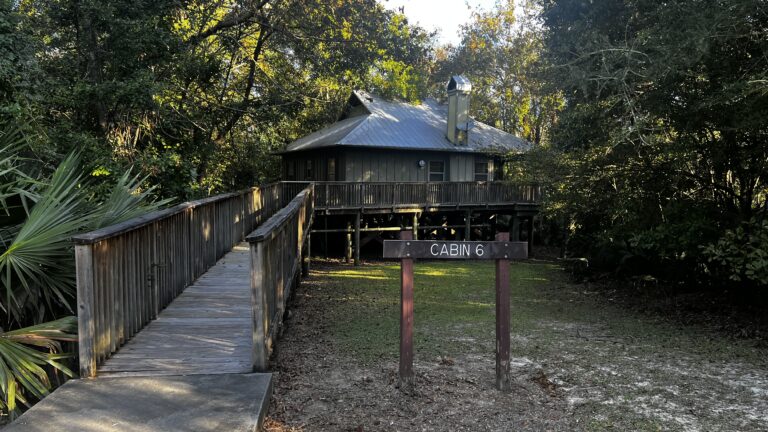 Cabin interior at Palmetto Island State Park in Vermilion Parish, Louisiana