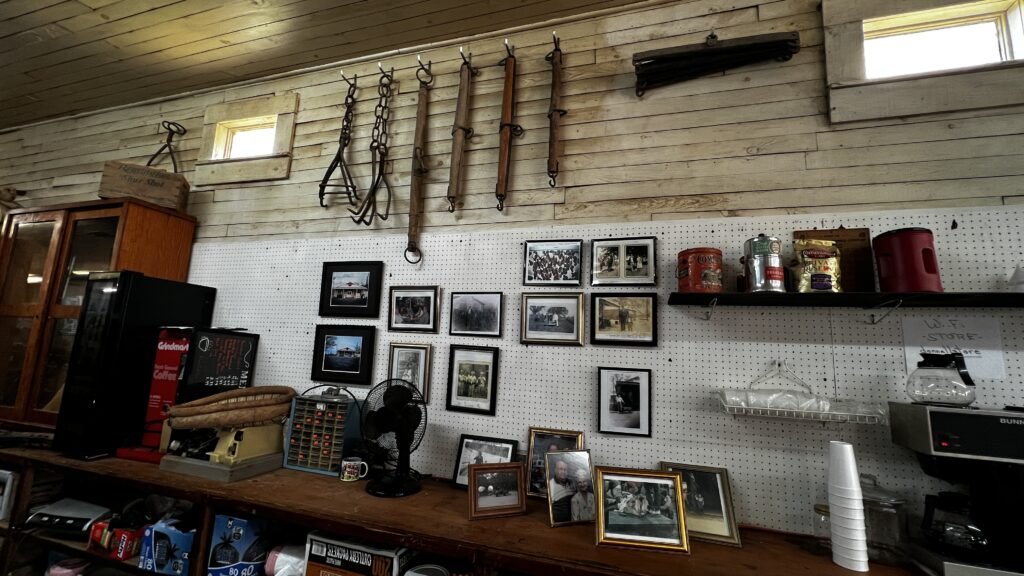 Historic photos and memorabilia preserved at Donnell's General Store in Swampers, Louisiana